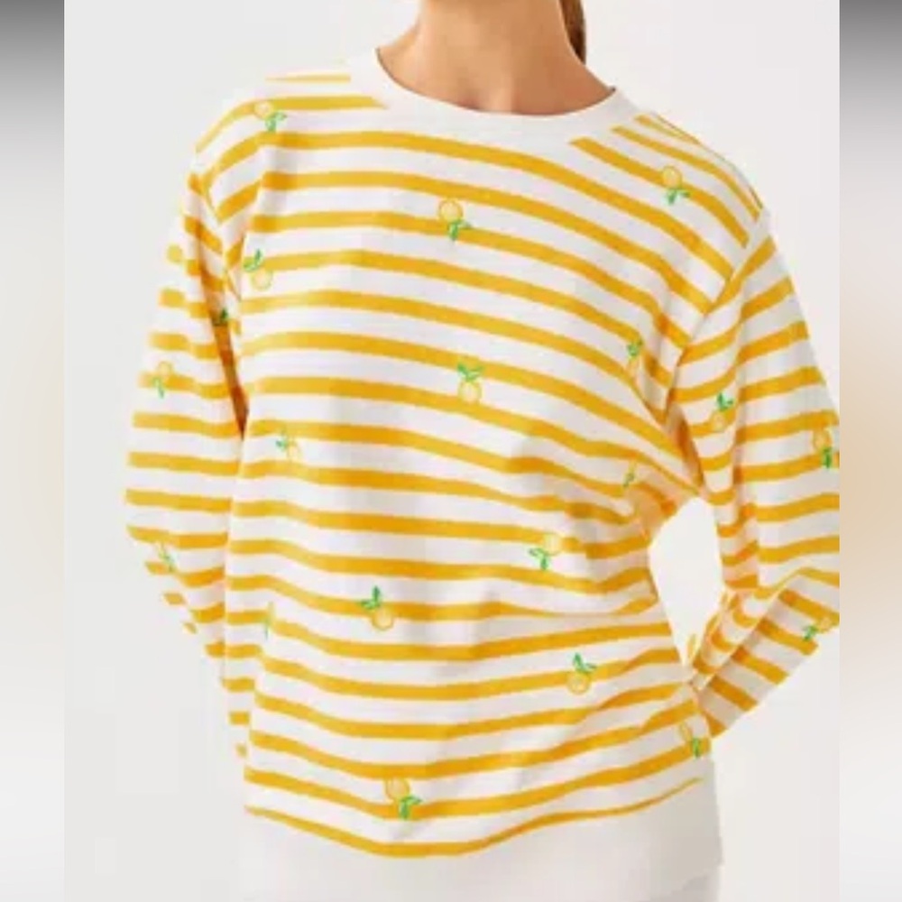 NWT Lilly Pulitzer Sz XXL Ballad Sweatshirt Honeycomb Lemonade Half Drop